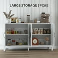 thumbnail image 4 of HOMCOM Armoire de Rangement, Buffet Bahut avec Porte de Grange, Tablette, Blanc, 4 of 9