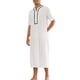 thumbnail image 4 of Camisones INSPIRE CHIC para hombres, de ajuste holgado, con mangas cortas, cómodos, color blanco, talla S, 4 of 4