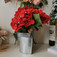 thumbnail image 6 of Lifelike Red Geranium Hanging Basket - Complete with Faux Flowers & Ribbon Bow, Ready-to-Hang Indoor Outdoor Porch Decor (1 Pack), 6 of 7