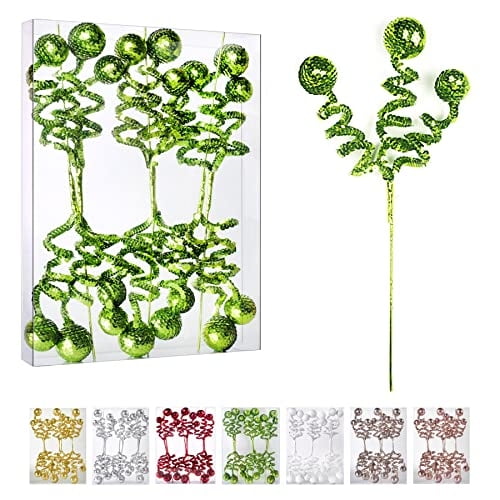 Set de decoración para árbol de Navidad ZHANYIGY, bola de lentejuelas verdes