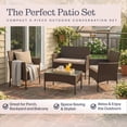 thumbnail image 2 of Lavish Home 4-Piece Patio Furniture Set with Couch, Chairs, and Table (Brown), 2 of 6