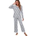 thumbnail image 4 of Women's Long Sleeve Sleepwear Soft Crew Neck Pyjama Set,Fp-pink Star, 4 of 5