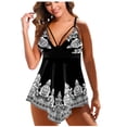 thumbnail image 1 of Modesto Trajes de Baño para las Mujeres Multicolor Impresión Trasera Corte Pantalones de Natación Sling Dividido Conjunto, 95% Nylon 5% Spandex Traje de Baño para Piscina, Playa, 1 of 3
