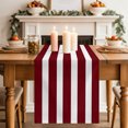 thumbnail image 2 of Wine Red Striped Table Runner 90 Inches Long,Vintage Classic Horizontal Stripes Cotton Linen Table Runners Dresser Scarves,Fabric Tabletop Scarf Furniture Cover for Home Dinner Party 13"x90", 2 of 9