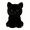 Black, variant on Cute Gray White Cat Stuffed Animal, 9.8 '' Cartoon Blue Yellow Big Eyed Kitten Plush Doll, Fun Hug Plushies Gift for Home Decor