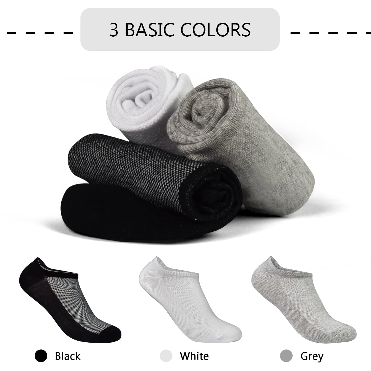 SkiBeaut Mens No Show Socks Low Cut Ankle Athletic Socks with Cushion Cotton Invisible Liner Socks 8 Pack