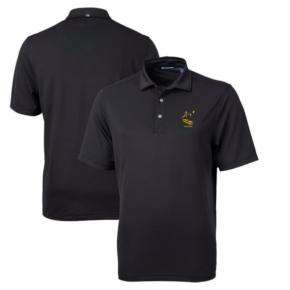 Men's Cutter & Buck Black Pittsburgh Steelers Throwback Logo Virtue Eco Pique Recycled Polo