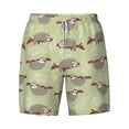 thumbnail image 4 of Lsque Mens Swim Trunks Twig Sloth Pattern - Bathing Suit Compression Liner - Beach Swim Shorts Swimwear - (S-3XL) - Stretch Quick Dry -3X-Large, 4 of 9
