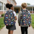 thumbnail image 5 of Xixirimido Cartoon Dinosaurs Planets Stars Print 17" Multi Pockets Kids Backpack for Boys Lightweight School Bag Girls Large Bookbag for Elementary Middle High School Students, 5 of 8