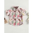 thumbnail image 2 of Toddler Baby Boy Western Clothes Cow Print Button Up Shirts Lapel Short Sleeve Dress Shirt Cowboy Summer Tee Tops, 2 of 8