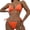 Orange, variant on Women's Sexy Chain Straps Bikini Set with Padded Wireless Bra Two Piece Swimsuit for Women Beach Party Pool Club,Black M