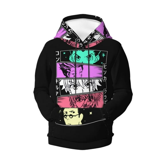 Boys Girls Hunter X Hunte Pullover Hoodies 3D Print Novelty Colorful Kids Hoodie Sweatshirts with Pocket