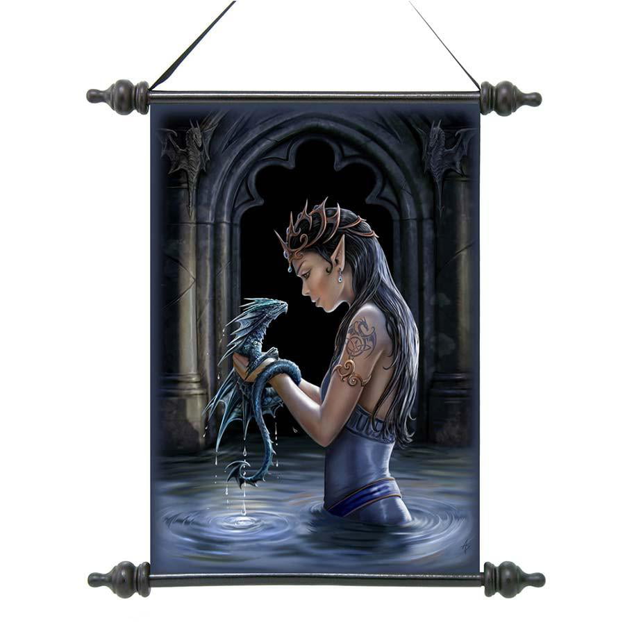 Gothic Water Dragon Canvas Wall Scroll Tapestry 