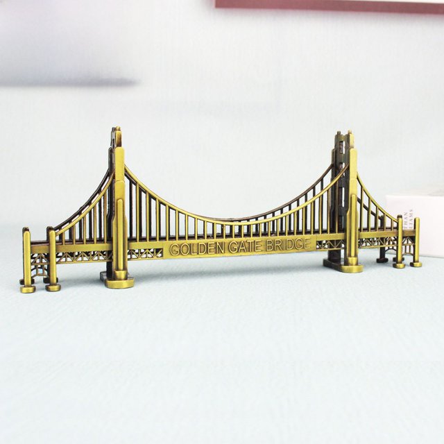 Maqueta del puente Golden Gate de San Francisco, artesanía en metal, souvenirs turísticos americanos decorativos