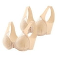 thumbnail image 1 of Gibobby Brasier sin Varillas Mujer Sujetador grande con hebilla lateral delantera para mujer, borde sin movimiento de anillo de, ajuste de reunión sin costuras, 2 uds.(Beige,X-Grande), 1 of 5