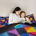 thumbnail image 5 of Castle Fairy Vintage Stripes Plaid Full Size Comforter Sets,Geometric Bedding Sets, 5 of 8