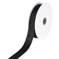 Homeford Nylon Metallic Glitter Ribbon, 7/8-inch, 25-yard, Black