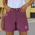 thumbnail image 2 of Olyvenn 2025 Jean Shorts for Women Casual Stretchy Denim Summer Hot Short Mid Waisted Ripped Jean Shorts with Pockets Purple XL, 2 of 5