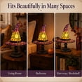 thumbnail image 6 of Stained Glass Witch hat lamp, Gothic Mystic Room Decor Handcrafted Ceramic Phantom Figurine, USB Rechargeable LED Glowing Lantern for Haunted, Tabletop Night Light Gift (Multicolored, Large), 6 of 8