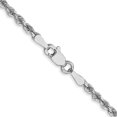 thumbnail image 3 of 14K White Gold Rope Chain Styles Necklace 2.5 mm Diamond-Cut 20 inch, 3 of 4