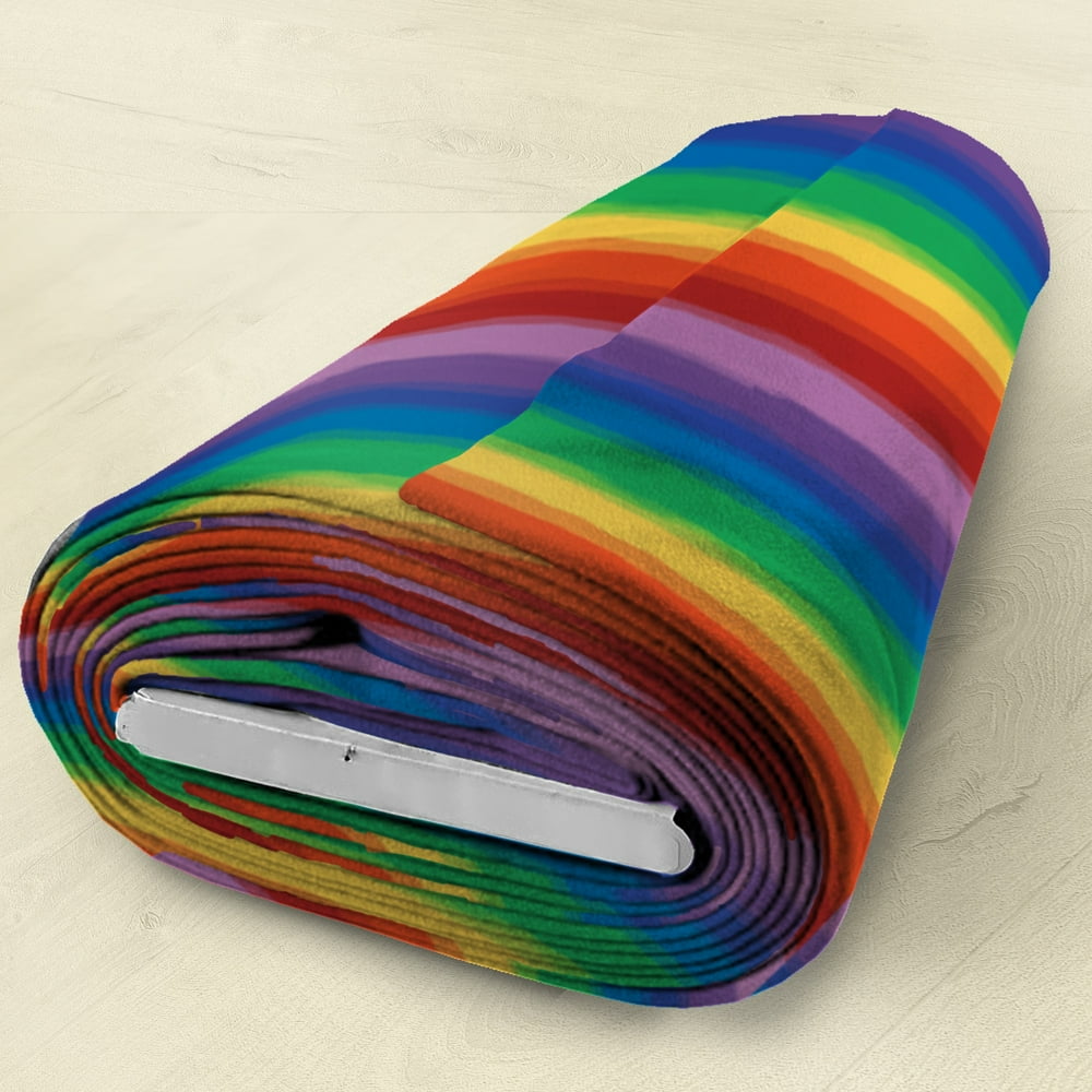 Mainstays 58" 100% Polyester Fleece Rainbow Sewing & Craft Fabric 8 yd