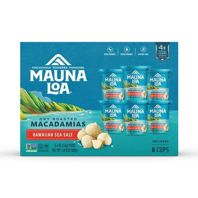 Mauna Loa Dry Roasted Macadamias with Sea Salt 6 ct., 8 oz.