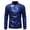 Blue, variant on Men Casual Blouse Solid Standing Collar Long Sleeve Shirt Sequin Dance Shirt Zipper Jacket