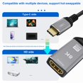 Type C To Compatible Adapter Cable 8K60Hz HD Cable Digital Computer