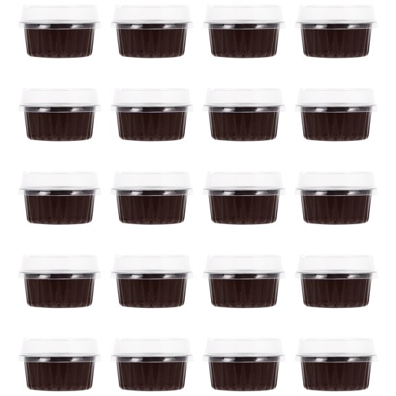 Youliang 20 Aluminum Foil Ramekin Cups with Lids - 125ml