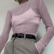 thumbnail image 4 of Tops Transparentes de Larga Plisados para Mujer Raíz de Rosa M, 4 of 7