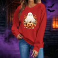 thumbnail image 4 of Trikvn Women's Vintage Fall Sweatshirts Halloween Ghost Pumpkin Print Pullover Tops Long Sleeve Crewneck Casual Activewear Loose Fit Holiday Graphic Shirts, 4 of 6
