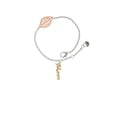 thumbnail image 2 of Delight Jewelry Goldtone Small Mom Script - Rose Goldtone Leaf Delicate Bracelet, 6.25+1.75", 2 of 4