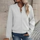 thumbnail image 1 of Sudadera informal de manga larga con capucha y chaquetas para mujer Sudadera holgada de manga larga con cremallera Chaqueta informal de béisbol de punto grueso Chaqueta de poliéster para mujer, 1 of 7