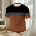 thumbnail image 5 of Hfnxid Men's Big and Tall T Shirts Waffle Short Sleeve Shirt Color Block Stretch Sport Tops Casual Lightweight Basic Tee Shirts Coffee S, 5 of 7