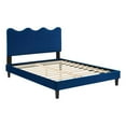 thumbnail image 2 of Modway Current Modern Performance Velvet King Platform Bed in Navy, 2 of 12