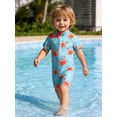 thumbnail image 3 of MAMAMI Newborn Infant Baby Boys Swimsuit One-Piece Zipper Cartoon Print Bodysuit Toddler Cute Bathing Suit, 3 of 7