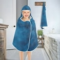 thumbnail image 4 of Toddler Hooded Beach Towel 24x50 Kids Bath Towels Soft Quick Dry for Swim Pool Boys Girls Blue Dreamy Fluffy Clouds, 4 of 7