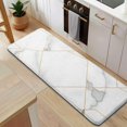 thumbnail image 5 of White Gold Geometric Marble Kitchen Rug Mat,Kitchen Runner Rugs Non Skid Washable,Decorative Kitchen Floor Mats for Kitchen,Sink,Laundry,17"x47.2", 5 of 7