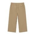 thumbnail image 5 of MuXiKeJi Clothes Girls Linen Capri Pants Wide Leg Cozy Elastic Waist Flowy Casual Pants Summer Beach Cropped Trousers with Pockets 5-6 Years, 5 of 7