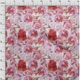 thumbnail image 4 of oneOone Polyester Spandex Red Fabric Floral Dress Material Fabric Print Fabric By The Yard 56 Inch Wide-BI, 4 of 6