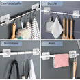 thumbnail image 2 of 10 soportes autoadhesivos y ajustables para barras de cortina, sin clavos, ganchos para barras de cortina sin taladrar, aptos para colgar cortinas en el cuarto de baño, la cocina y el salón., 2 of 9