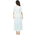 thumbnail image 3 of White Mark Women's Square Neck Short Sleeve Tiered Maxi Dress, 3 of 6