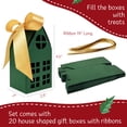 thumbnail image 2 of allydrew Festive Christmas House Shaped Gift Boxes with Ribbons for Weddings, Housewarming, Cookies, Candies, Treats, Party Favors (Set of 20), Green, 2 of 6