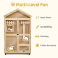 thumbnail image 4 of MCombo Wooden Cat House for Indoor Cats, Cat Villa with Cat Entrance, Cat Catio with Lockable Doors & Wheels CT291, 4 of 5