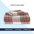 thumbnail image 4 of Elegant Comfort Soft 4-Piece Sheet Set - Deep Pocket Fitted Sheet, Soft, Cozy, Warm and Anti-Pill Flannel Sheets - Queen, Plaid Ivory, 4 of 4
