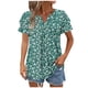 thumbnail image 1 of Camisas de Cuello de Tripulación de Manga Corta para las Mujeres Plisado Mangas de Ruffle, Cuello Redondo Casual Primavera Y Blusa de Verano, 1 of 7