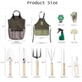 thumbnail image 5 of Garden Tool Set, 12 Pieces Heavy Duty Gardening Hand Tools with Garden Tools Organizer Handbag, Apron, Rust-Proof Stainless Steel Gardening Kit, Wood Handle, Ideal Garden Gifts for Women Men, 5 of 8
