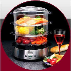 UPC 050763076002 product image for Deni 9-Quart, 3-Tier Food Steamer, Stainless Steel | upcitemdb.com