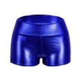 thumbnail image 4 of Women's 3 Inch Shiny Metallic Rave Booty Shorts Hot Pants Party Dance Bottom Blue, 4 of 6
