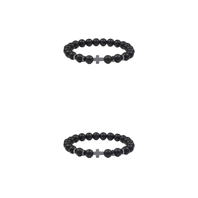 Guardoinrt Fashionable And Comfortable Beaded Bracelets. Easy Matching For Any Style Exquisite Appearance Stone Beads Bracelets Frosted 2Set